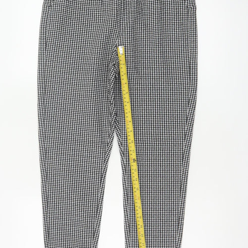 M&S Women’s Black White Houndstooth Check Slim Stretch Leggings UK 14