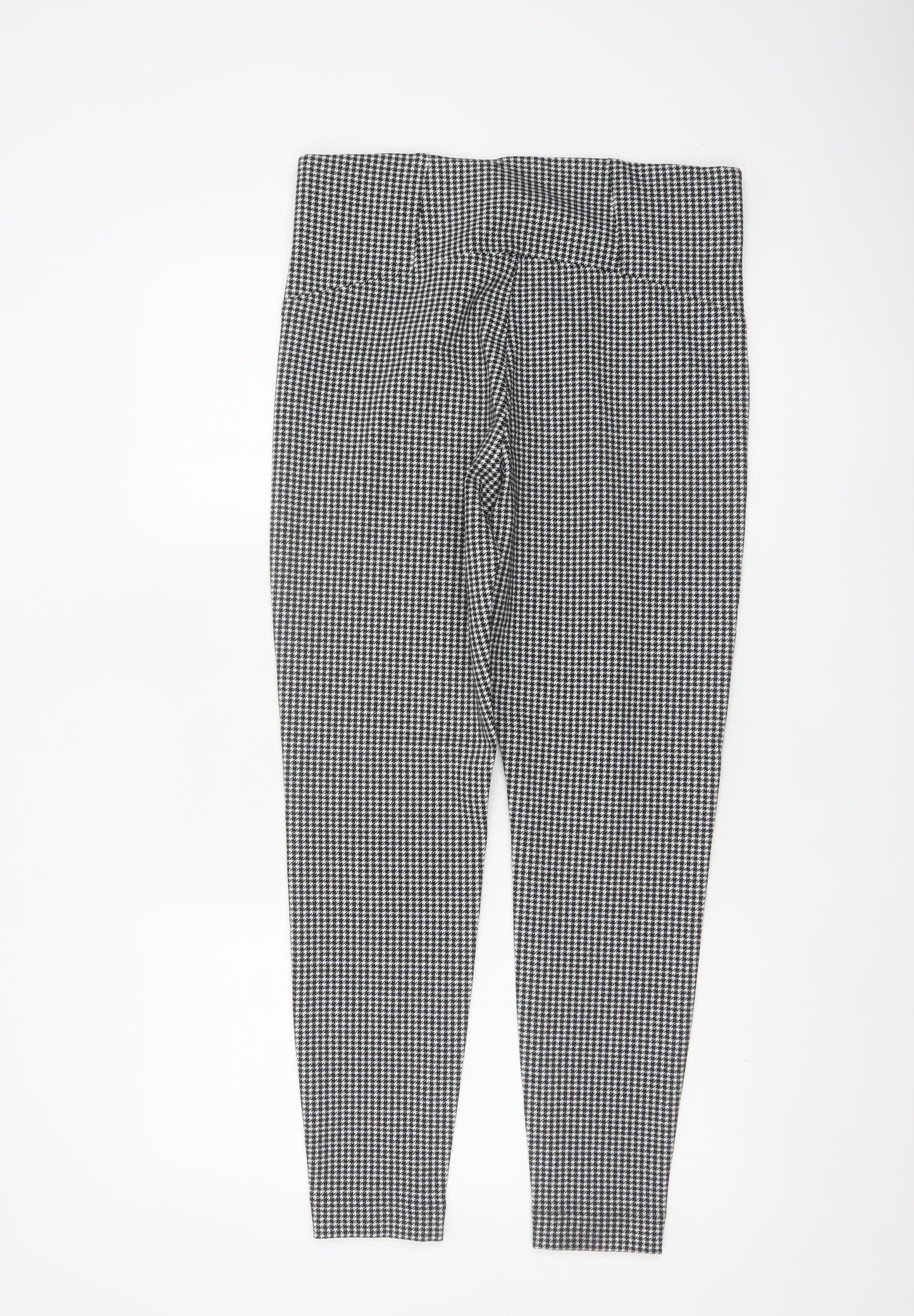 M&S Women’s Black White Houndstooth Check Slim Stretch Leggings UK 14