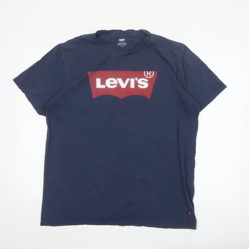 Levi's Men’s Blue XL Batwing Logo Graphic Crew Neck T-Shirt