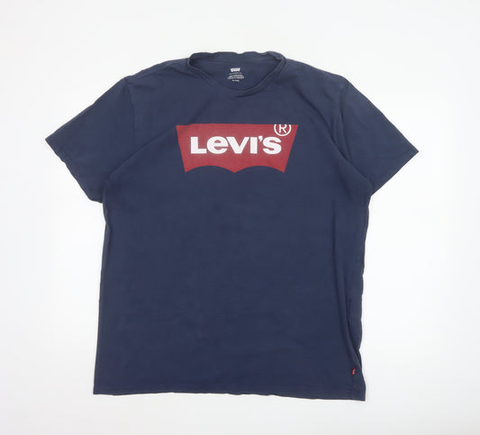 Levi's Men’s Blue XL Batwing Logo Graphic Crew Neck T-Shirt