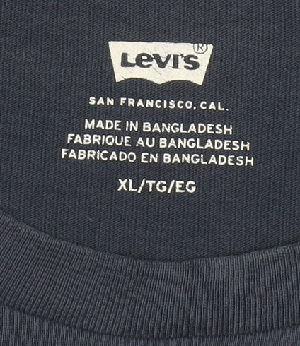 Levi's Men’s Blue XL Batwing Logo Graphic Crew Neck T-Shirt
