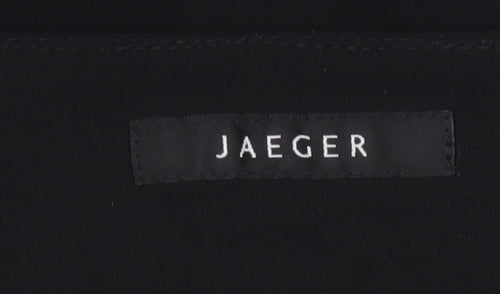 Jaeger Women Black UK 14 Wool Blend Knee Length Pencil Skirt Buttons