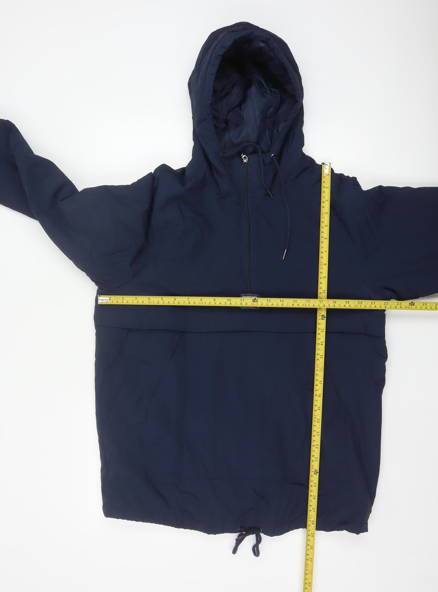 Lambretta Men’s Blue XL Padded Hooded 1/4 Zip Anorak Jacket