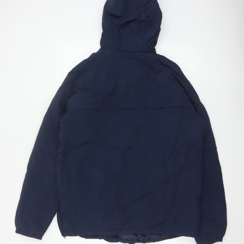 Lambretta Men’s Blue XL Padded Hooded 1/4 Zip Anorak Jacket