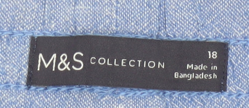 Marks and Spencer Women Blue Linen Blend Jogger Trousers UK 18