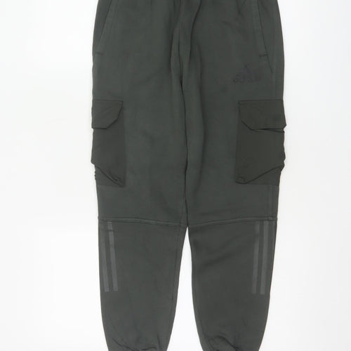 Adidas Boys Grey Cargo Jogger Trousers 11-12 Years 152cm