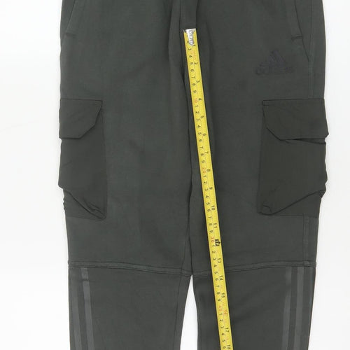 Adidas Boys Grey Cargo Jogger Trousers 11-12 Years 152cm