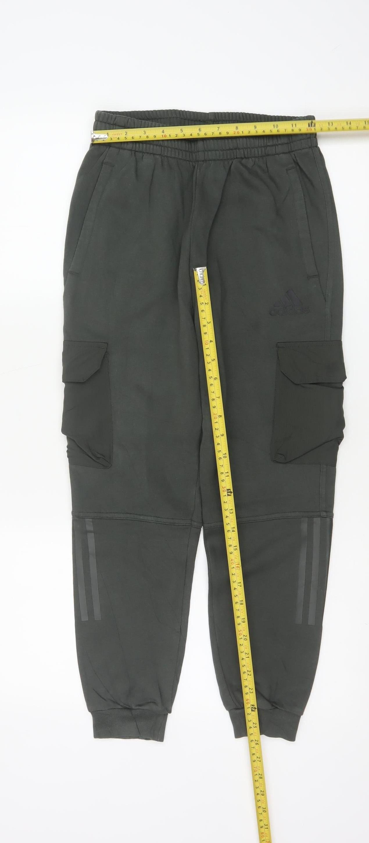 Adidas Boys Grey Cargo Jogger Trousers 11-12 Years 152cm