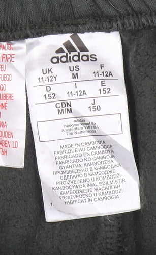 Adidas Boys Grey Cargo Jogger Trousers 11-12 Years 152cm