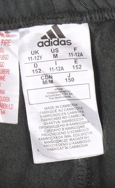 Adidas Boys Grey Cargo Jogger Trousers 11-12 Years 152cm
