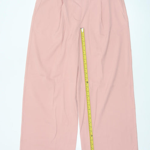 Marks and Spencer Women’s Pink UK 16 Wide-Leg Smart Trousers