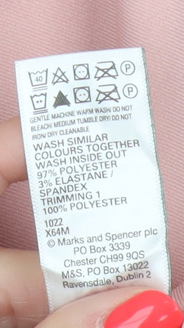 Marks and Spencer Women’s Pink UK 16 Wide-Leg Smart Trousers