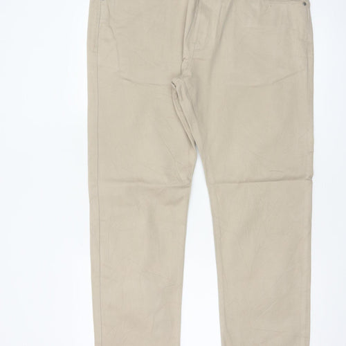 Marks & Spencer Autograph Men Beige 38 Slim Stretch Chino Trousers