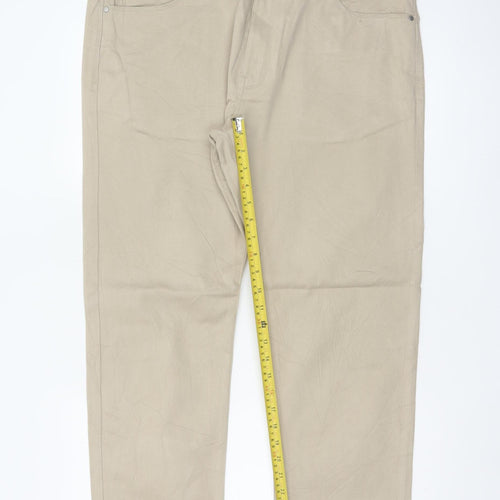 Marks & Spencer Autograph Men Beige 38 Slim Stretch Chino Trousers