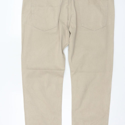 Marks & Spencer Autograph Men Beige 38 Slim Stretch Chino Trousers