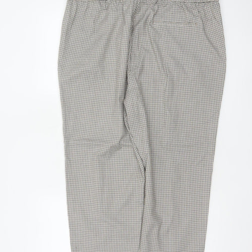 M&S Women’s Beige Check Tapered Ankle Grazer Trousers UK 20 Regular