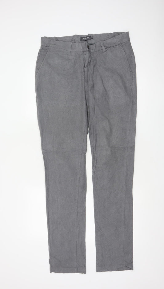 Dressmann Women’s Grey Slim Fit Chino Trousers Size 34 34/34