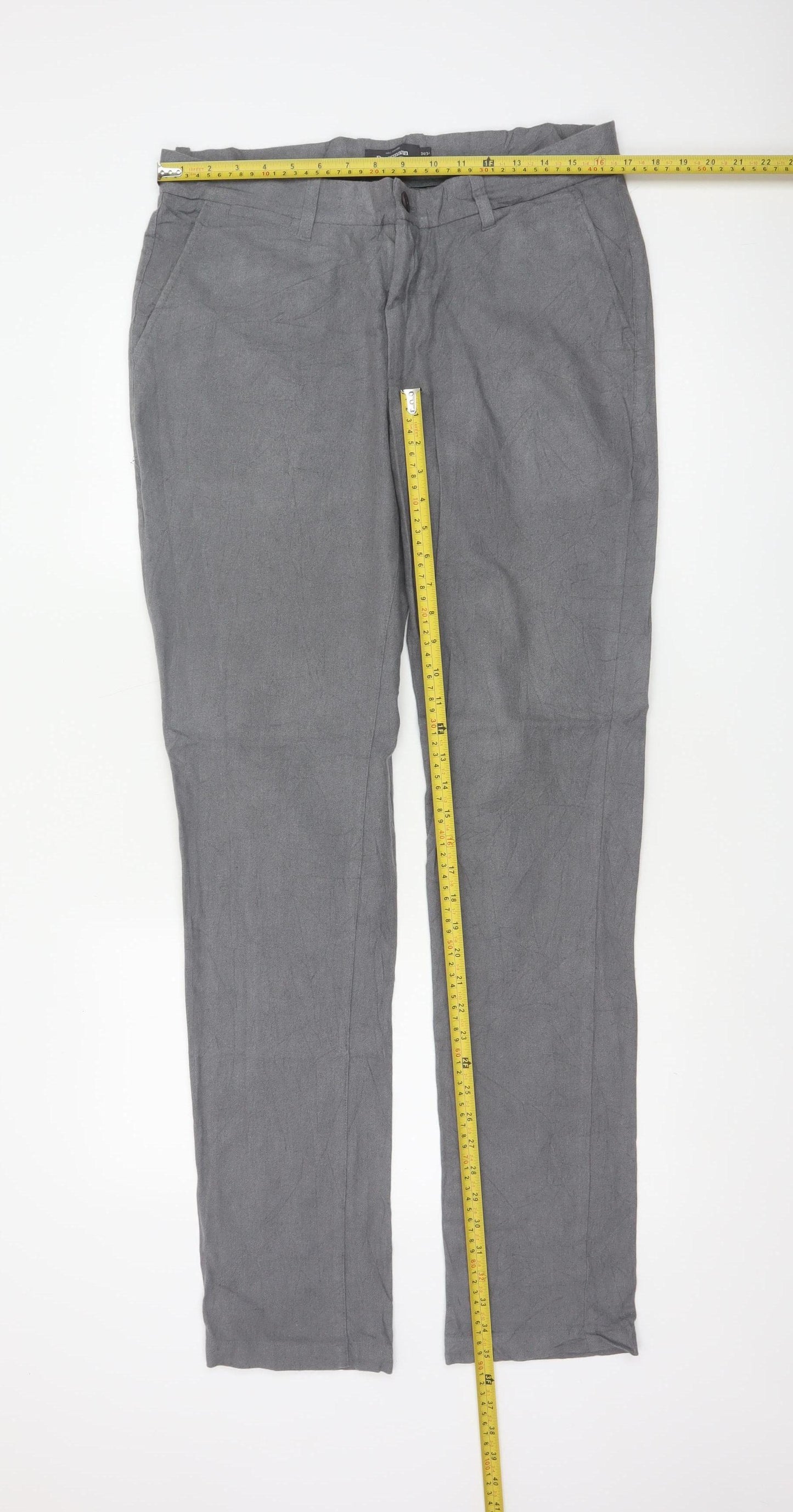 Dressmann Women’s Grey Slim Fit Chino Trousers Size 34 34/34