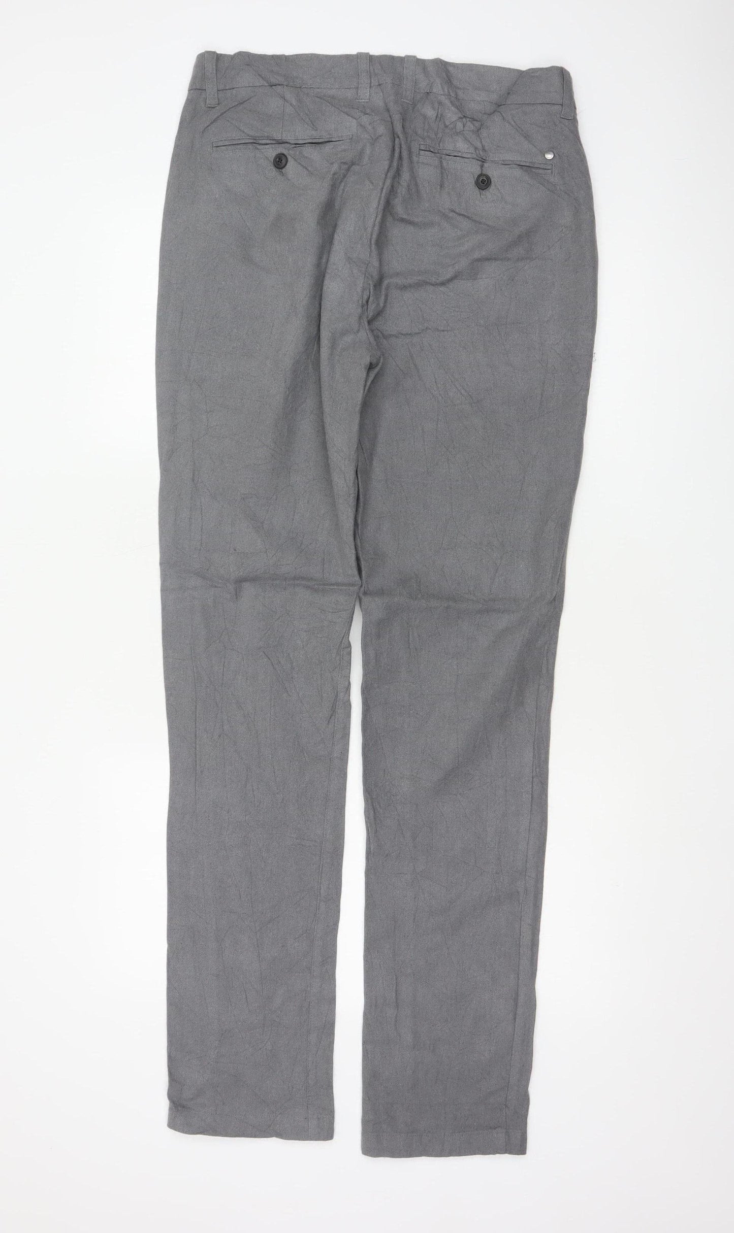 Dressmann Women’s Grey Slim Fit Chino Trousers Size 34 34/34
