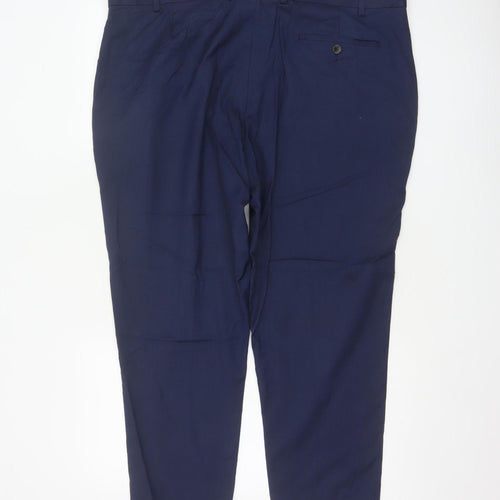 Marks and Spencer Men Blue 40in Regular Dress Trousers 40W 31L