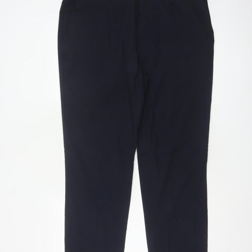 Marks & Spencer Men’s Navy 38/31 Slim Fit Dress Trousers Flat Front