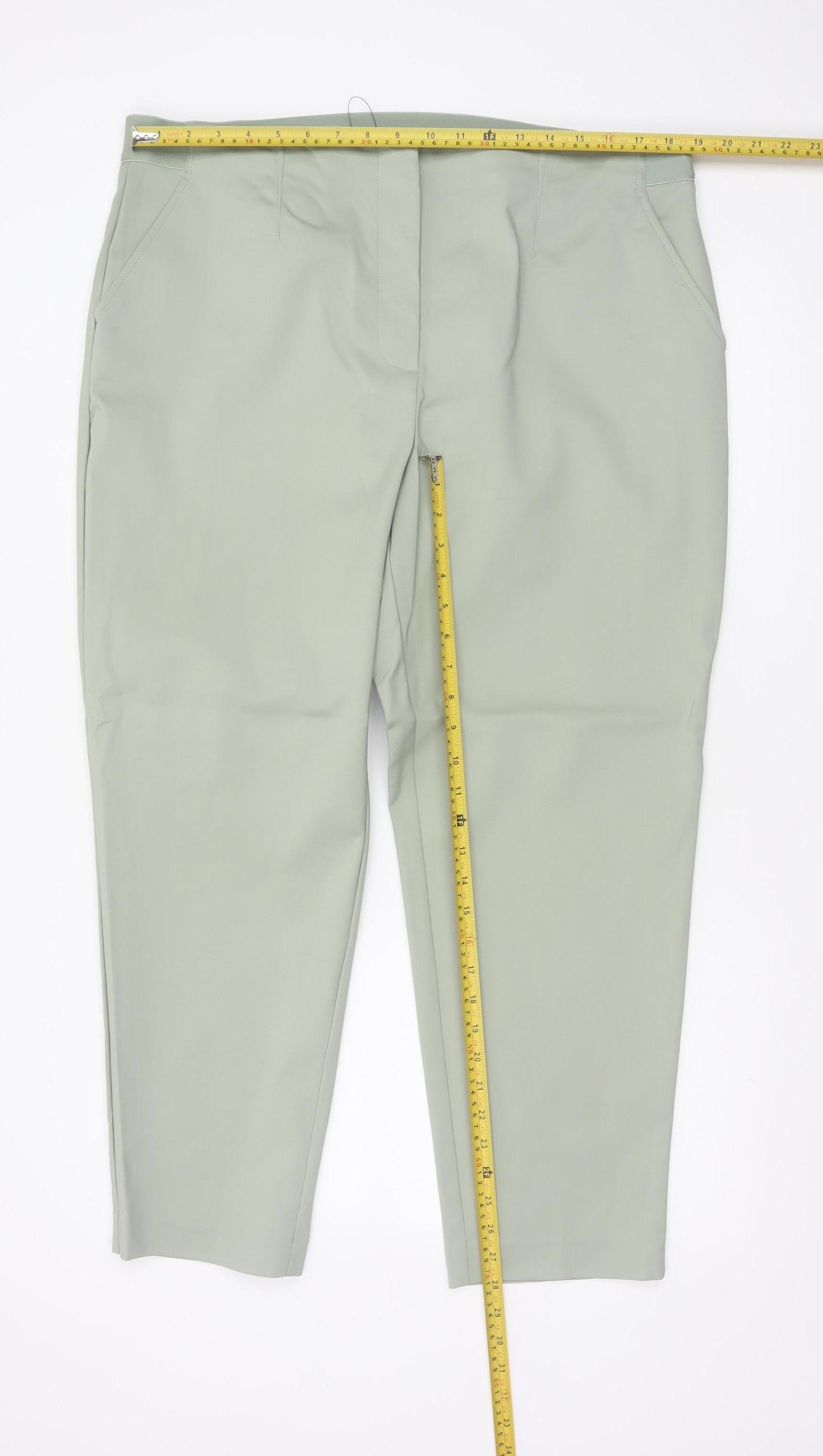 M&S Women’s Green Size 20 Regular Tapered Tailored Dress Trousers