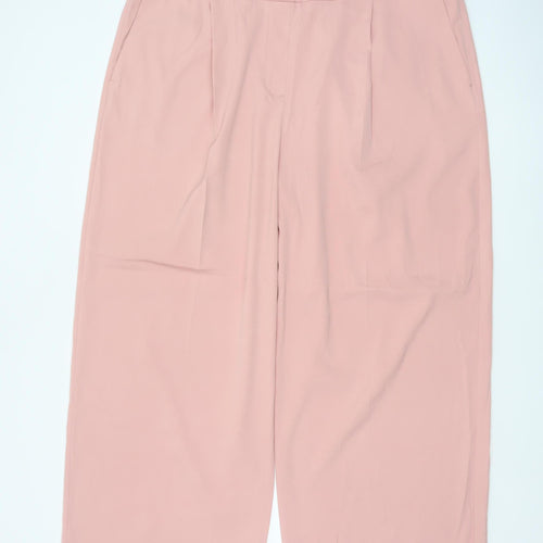 M&S Women’s Pink Size 22 Short Wide Leg Tailored Trousers