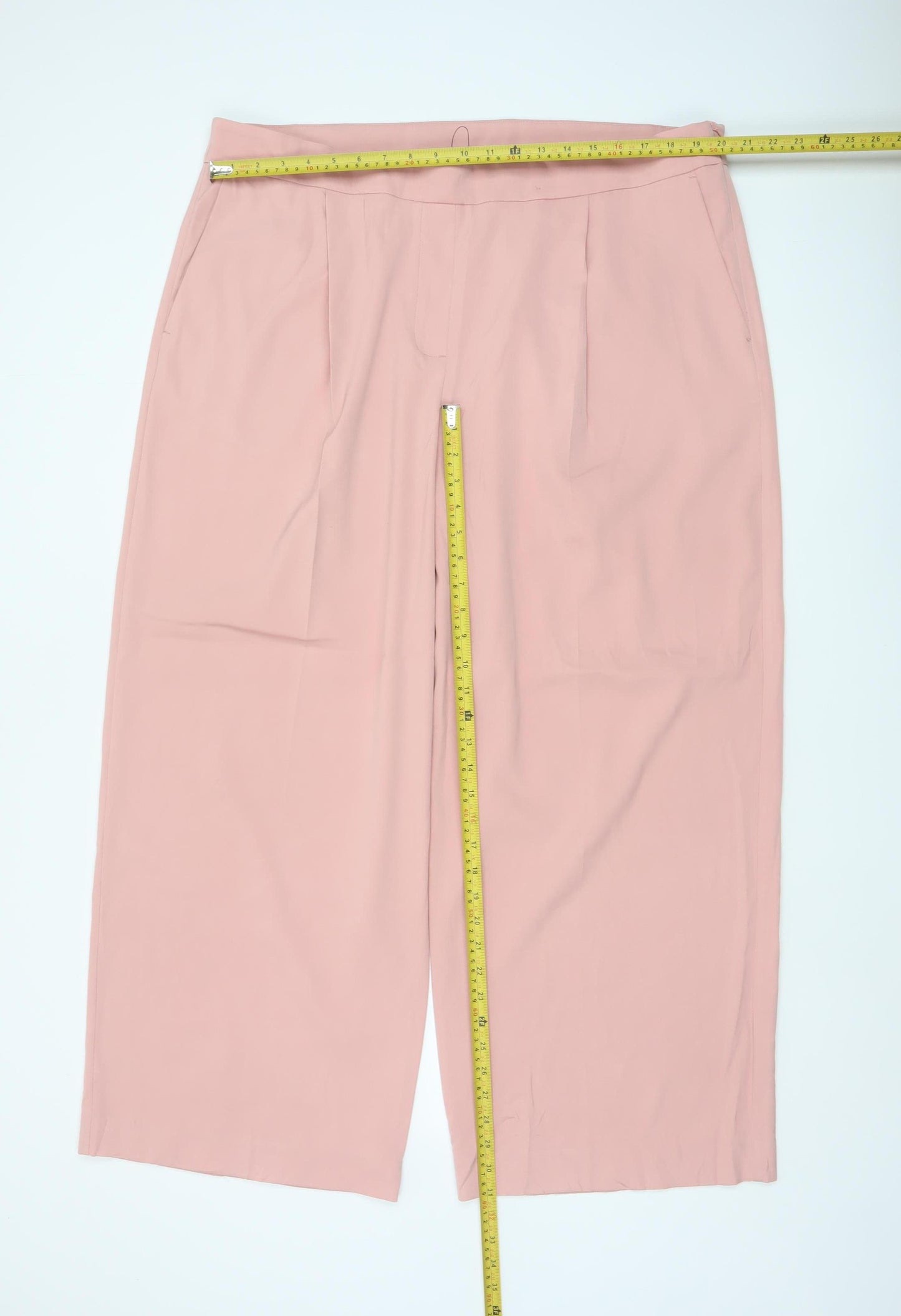 M&S Women’s Pink Size 22 Short Wide Leg Tailored Trousers