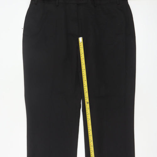 Brook Taverner Women’s Black UK 18 Petite Straight Tailored Trousers