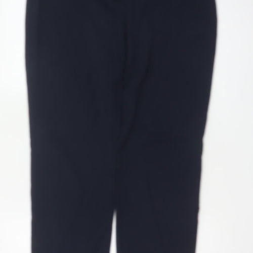 Marks & Spencer Women Blue UK 12 Regular Straight Work Trousers