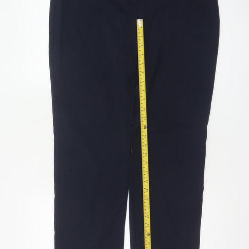 Marks & Spencer Women Blue UK 12 Regular Straight Work Trousers