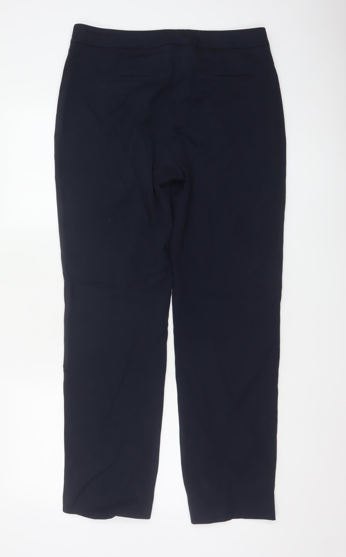 Marks & Spencer Women Blue UK 12 Regular Straight Work Trousers