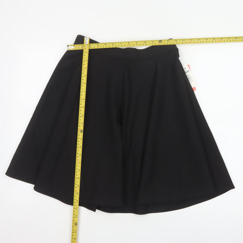 Marks and Spencer Girls Black 14-15 Years A-Line Knee Length Skort NWT