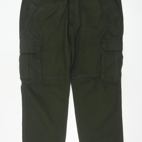 Marks and Spencer Men’s Green 42in 29in Straight Cargo Trousers