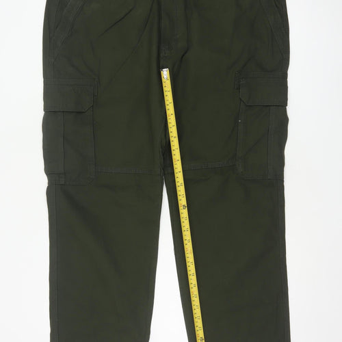 Marks and Spencer Men’s Green 42in 29in Straight Cargo Trousers