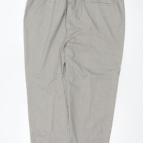 Marks and Spencer Women Beige Check Tapered Ankle Grazer Trousers UK 20