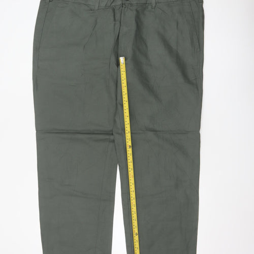 Marks & Spencer Men's Green 44 Regular Chino Trousers W44 L31