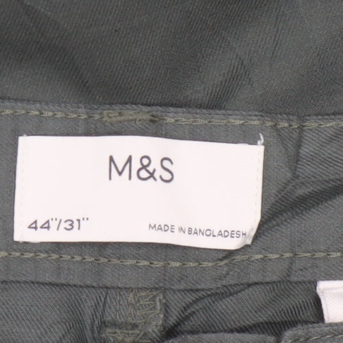 Marks & Spencer Men's Green 44 Regular Chino Trousers W44 L31