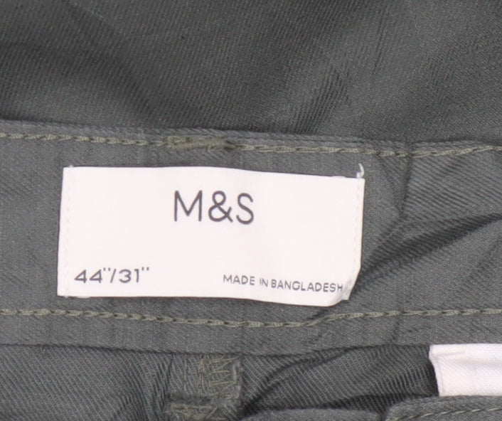 Marks & Spencer Men's Green 44 Regular Chino Trousers W44 L31