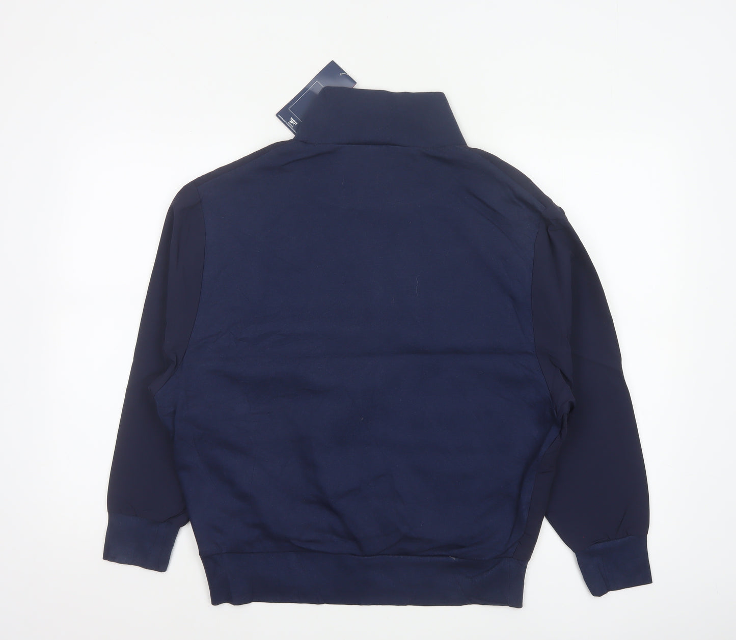 Reebok Women Navy Pink Logo High Neck Pullover Sweatshirt UK 8-10 S