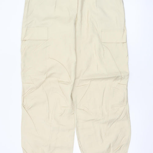 M&S Collection Women Beige Size 14 Long Modal Cargo Trousers