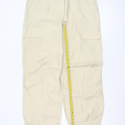 M&S Collection Women Beige Size 14 Long Modal Cargo Trousers