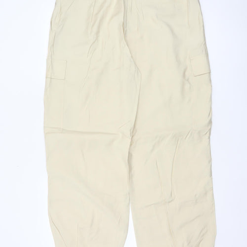 M&S Collection Women Beige Size 14 Long Modal Cargo Trousers