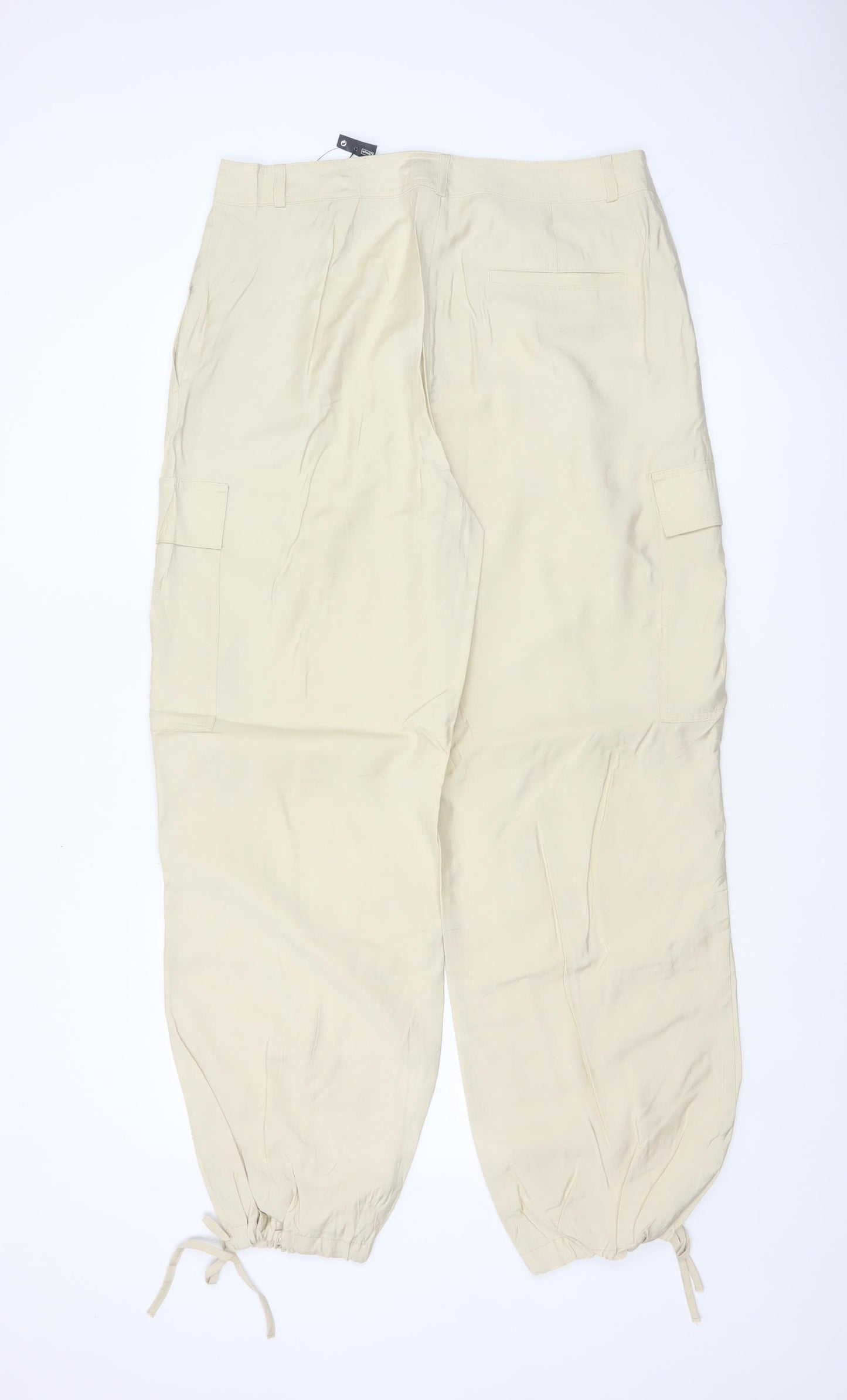 M&S Collection Women Beige Size 14 Long Modal Cargo Trousers