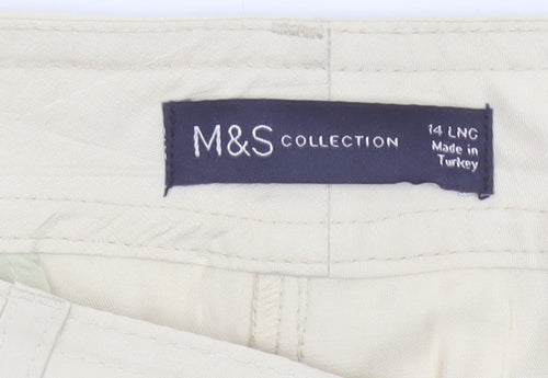 M&S Collection Women Beige Size 14 Long Modal Cargo Trousers