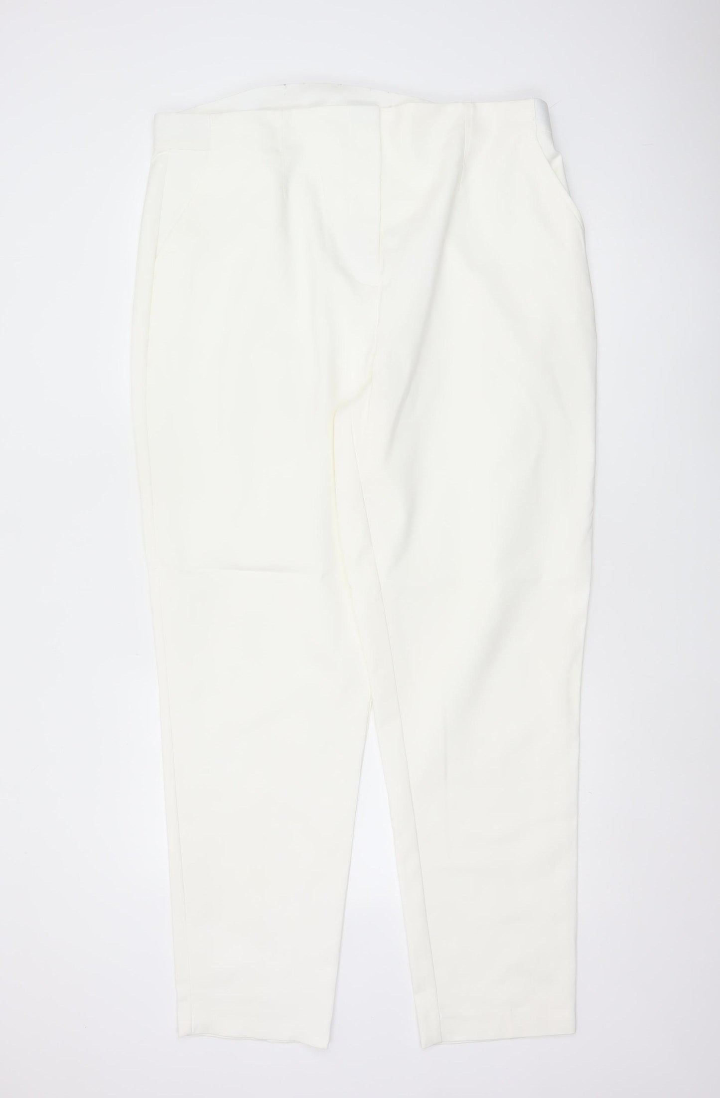 Marks & Spencer Women Ivory UK 20 Tapered Tailored Trousers