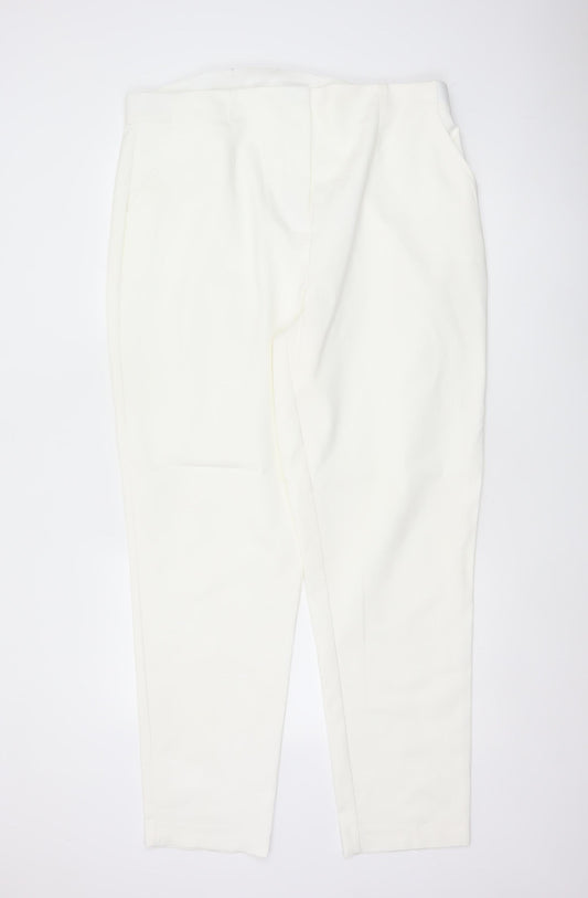 Marks & Spencer Women Ivory UK 20 Tapered Tailored Trousers