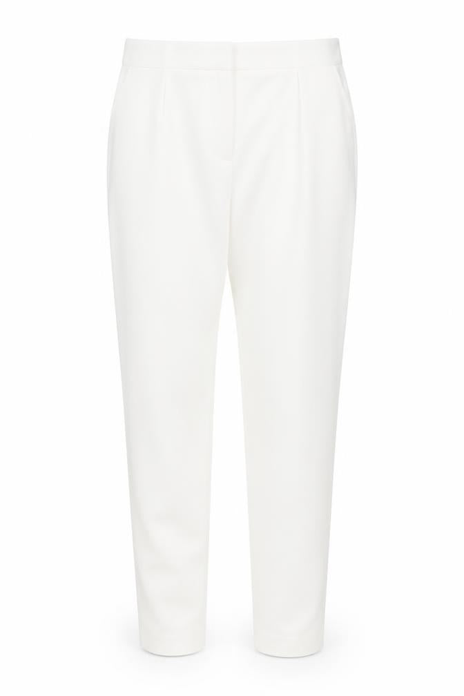 Marks & Spencer Women Ivory UK 20 Tapered Tailored Trousers