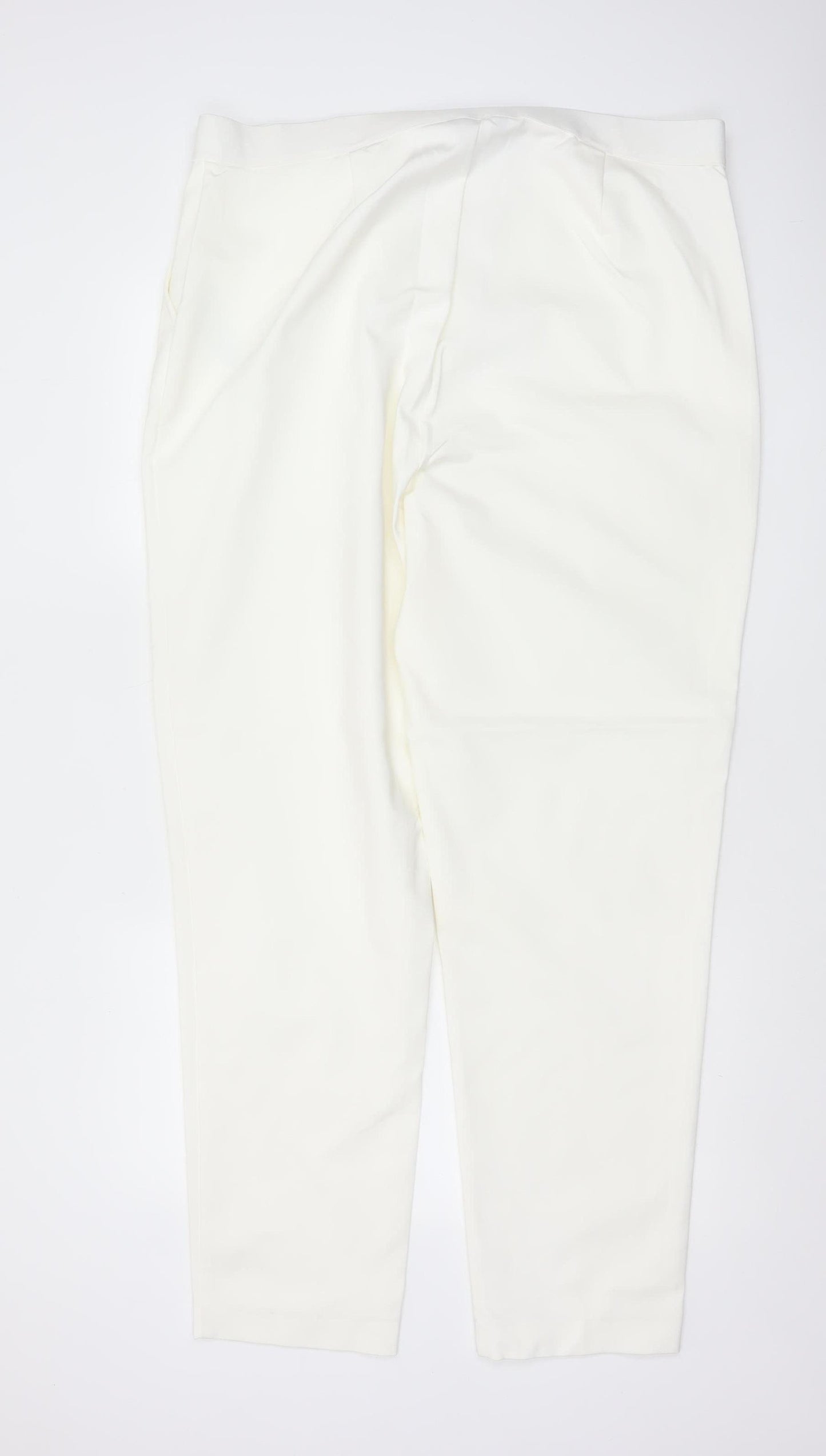 Marks & Spencer Women Ivory UK 20 Tapered Tailored Trousers