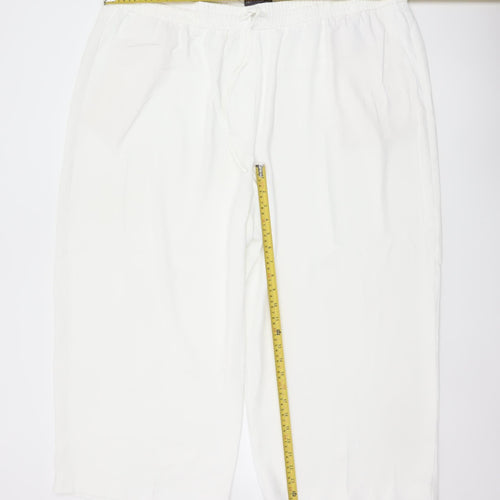 M&S Women’s White Size 24 Wide-Leg Drawstring Trousers